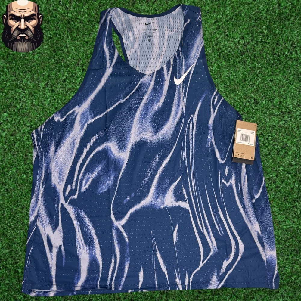Nike AeroSwift Dri-FIT ADV Running Singlet Coastal Blue HV2643-492 Mens Size 2XL